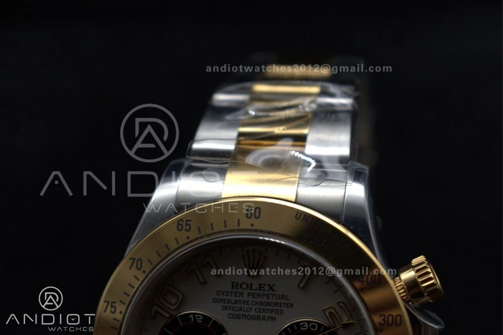 Daytona 116503 Clean 1:1 Best Edition White Dial Arabic Markers on SS YG Bracelet SA4130 V GoodFit 737