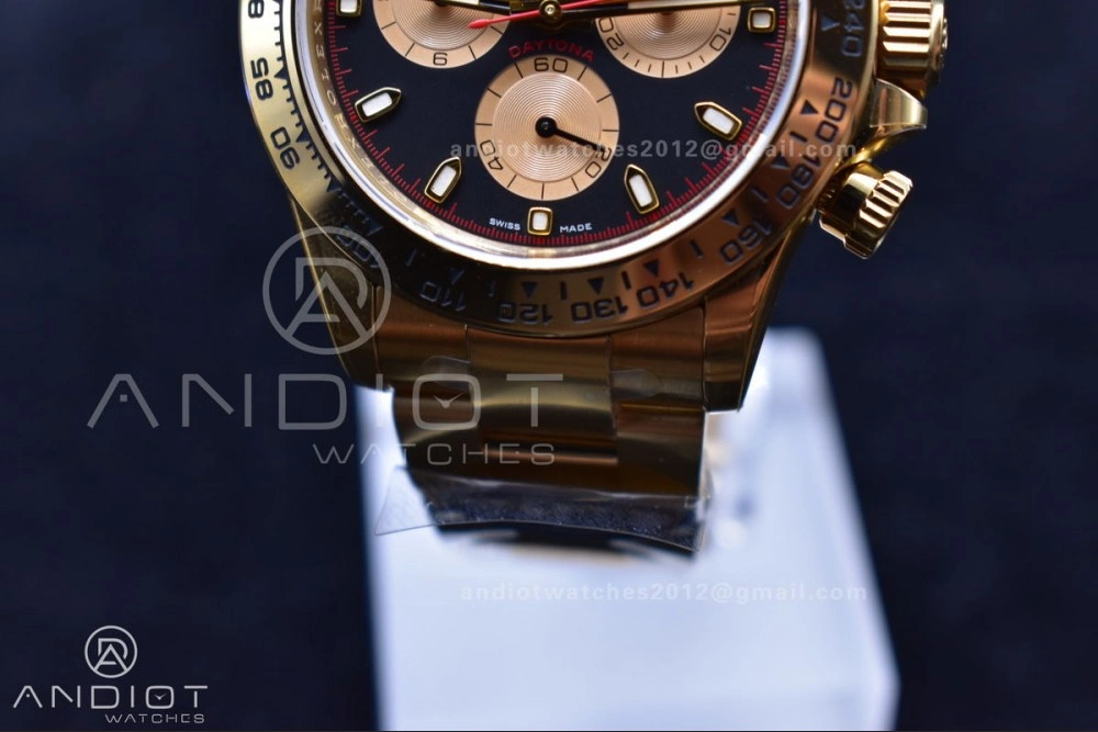 TechFriendly Daytona 116505 Clean 1:1 Best Edition Black Dial YG Markers on YG Bracelet SA4130 V 401