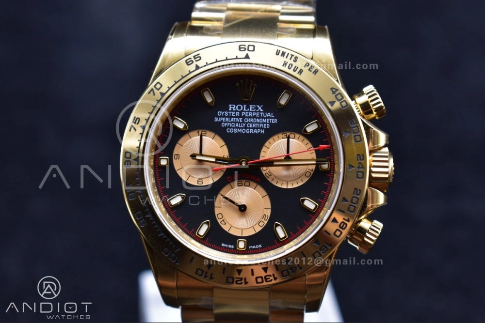 TechFriendly Daytona 116505 Clean 1:1 Best Edition Black Dial YG Markers on YG Bracelet SA4130 V 401