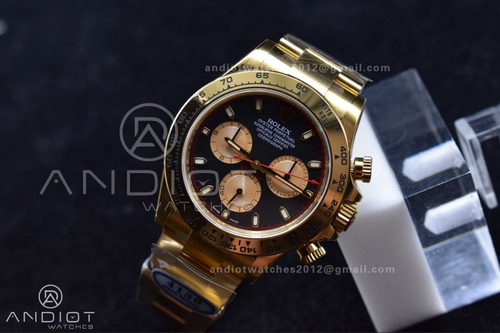 TechFriendly Daytona 116505 Clean 1:1 Best Edition Black Dial YG Markers on YG Bracelet SA4130 V 401