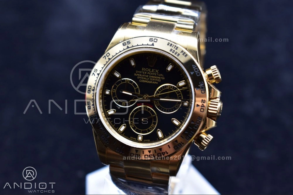 Vibrant Daytona 116505 Clean 1:1 Best Edition Black Dial on YG Bracelet SA4130 V 415