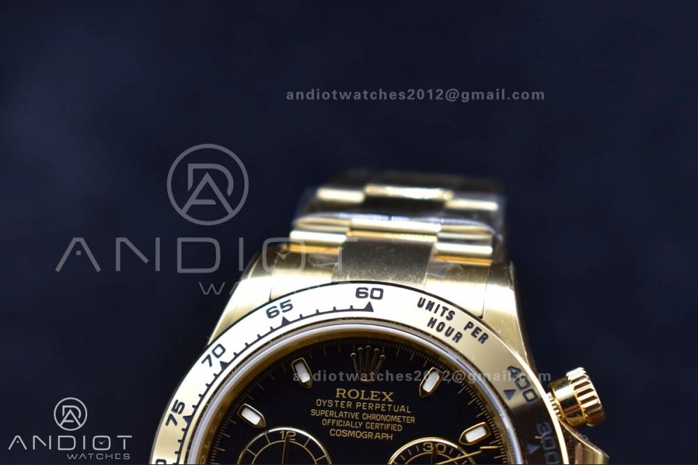 Vibrant Daytona 116505 Clean 1:1 Best Edition Black Dial on YG Bracelet SA4130 V 415