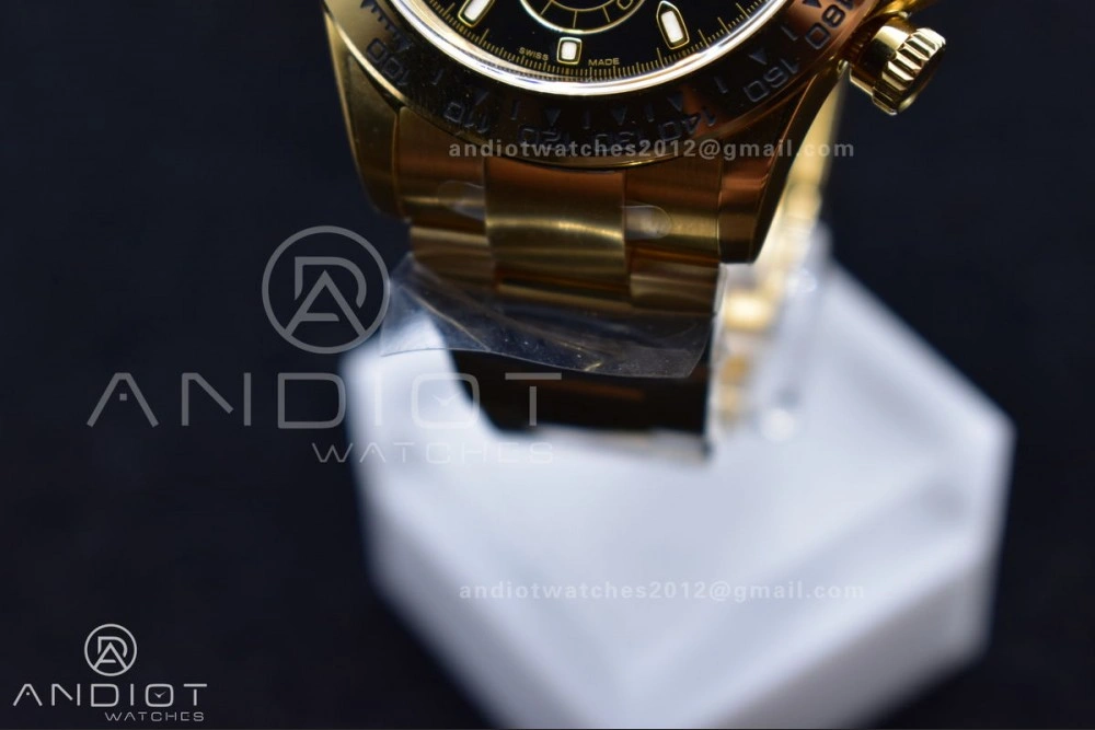 Vibrant Daytona 116505 Clean 1:1 Best Edition Black Dial on YG Bracelet SA4130 V 415