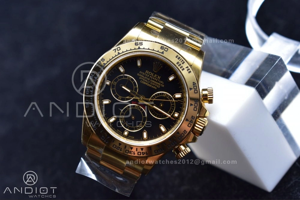 Vibrant Daytona 116505 Clean 1:1 Best Edition Black Dial on YG Bracelet SA4130 V 415