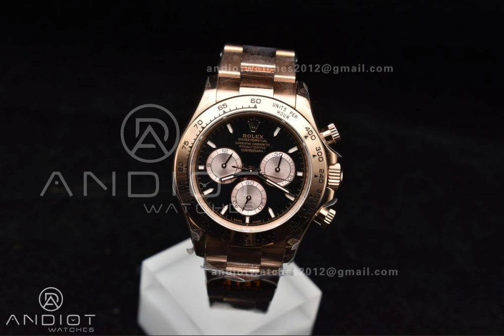 Daytona 116505 QF 1:1 Best Edition Black RG Dial on RG Bracelet SH4130 V3 (Gain Weight) AllSeason 738