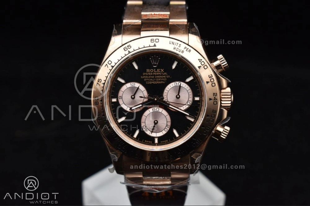 Daytona 116505 QF 1:1 Best Edition Black RG Dial on RG Bracelet SH4130 V3 (Gain Weight) AllSeason 738