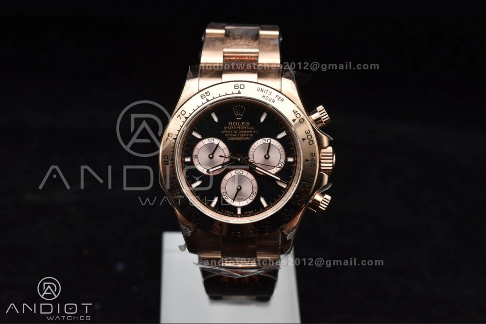 Daytona 116505 QF 1:1 Best Edition Black RG Dial on RG Bracelet SH4130 V3 (Gain Weight) AllSeason 738