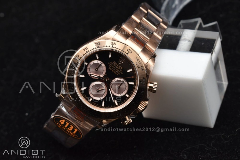 Daytona 116505 QF 1:1 Best Edition Black RG Dial on RG Bracelet SH4130 V3 (Gain Weight) AllSeason 738