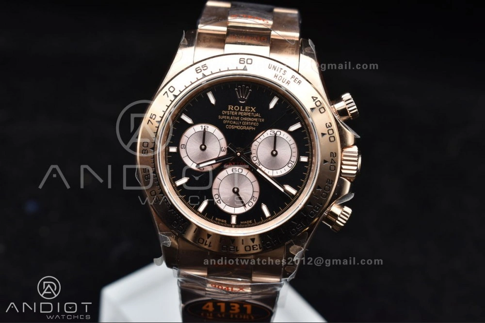 Daytona 116505 QF 1:1 Best Edition Black RG Dial on RG Bracelet SH4130 V3 (Gain Weight) AllSeason 738