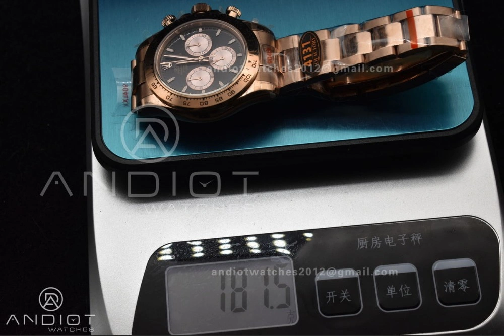 Daytona 116505 QF 1:1 Best Edition Black RG Dial on RG Bracelet SH4130 V3 (Gain Weight) AllSeason 738