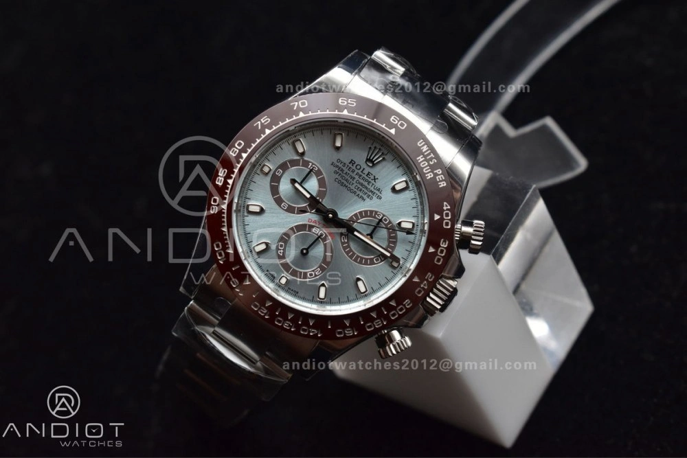 Daytona 116506 Brown Ceramic BTF 1:1 Best Edition Ice Blue Dial on SS Bracelet SA4130 V HighQuality 395