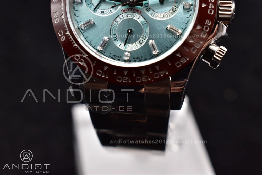 ZipUp Daytona 116506 QF 1:1 Best Edition Ice Blue Dial Crystal Markers on SS Bracelet SH4130 V3 (Gain Weight) 398