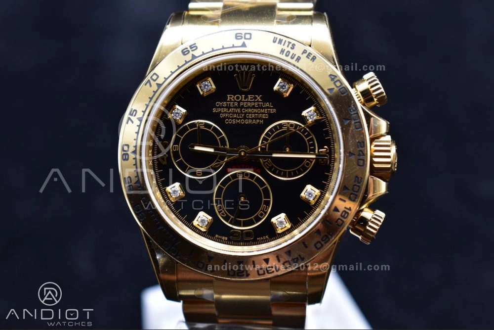 Daytona 116508 Clean 1:1 Best Edition Black YG Dial On YG Bracelet SA WeatherProof 394
