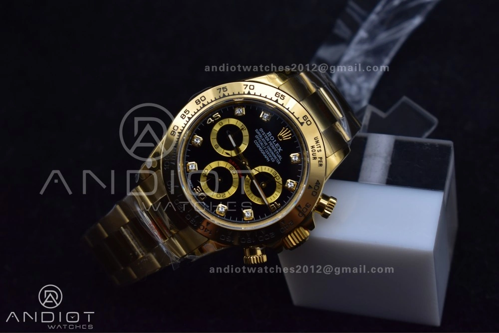 Sporty Daytona 116508 QF 1:1 Best Edition Black Diamonds Dial on YG Bracelet SH4130 V 746