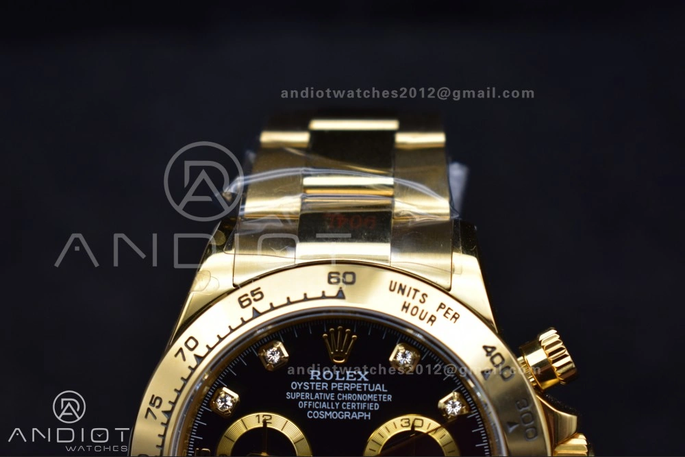 Sporty Daytona 116508 QF 1:1 Best Edition Black Diamonds Dial on YG Bracelet SH4130 V 746