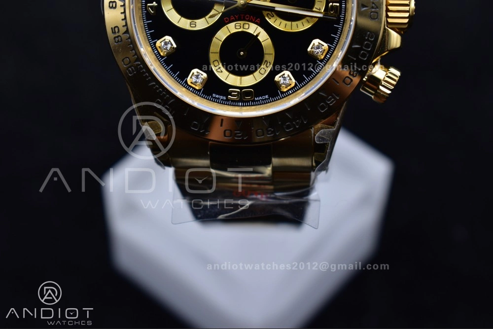 Sporty Daytona 116508 QF 1:1 Best Edition Black Diamonds Dial on YG Bracelet SH4130 V 746