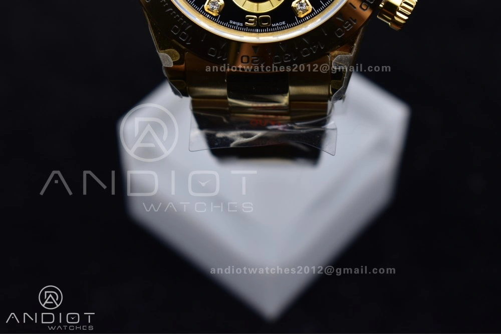 Sporty Daytona 116508 QF 1:1 Best Edition Black Diamonds Dial on YG Bracelet SH4130 V 746