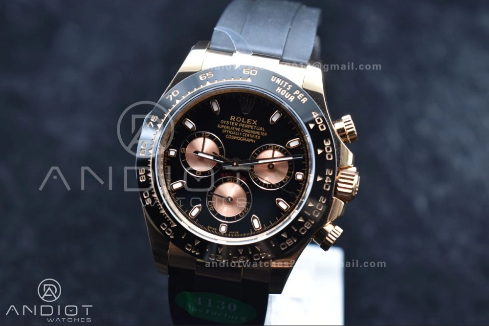 Daytona 116518 APSF 1:1 Best Edition Black RG Dial on Oysterflex Rubber Strap SH Seasonal 753