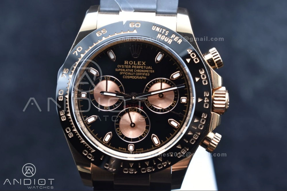Daytona 116518 APSF 1:1 Best Edition Black RG Dial on Oysterflex Rubber Strap SH Seasonal 753