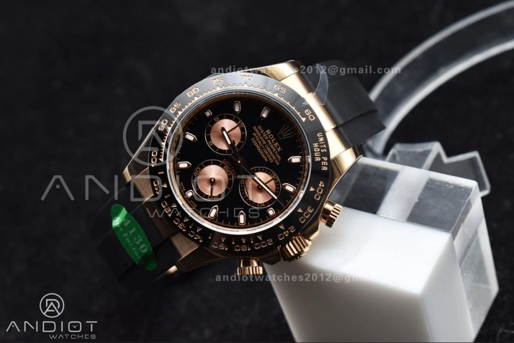 Daytona 116518 APSF 1:1 Best Edition Black RG Dial on Oysterflex Rubber Strap SH Seasonal 753