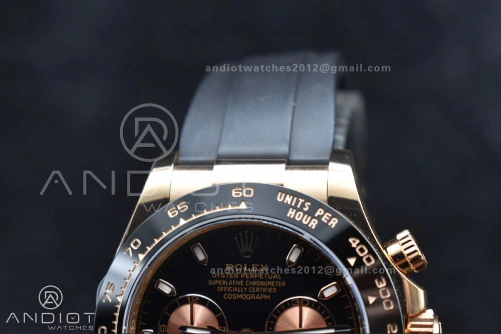 Daytona 116518 APSF 1:1 Best Edition Black RG Dial on Oysterflex Rubber Strap SH Seasonal 753