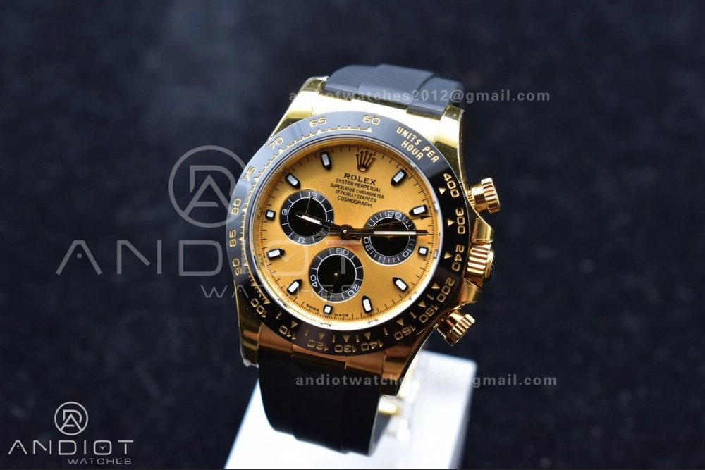 Daytona 116518 BTF 1:1 Best Edition YG Black Dial on Oysterflex Rubber Strap SA Compact 766