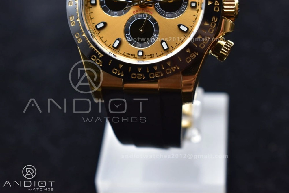 Daytona 116518 BTF 1:1 Best Edition YG Black Dial on Oysterflex Rubber Strap SA Compact 766