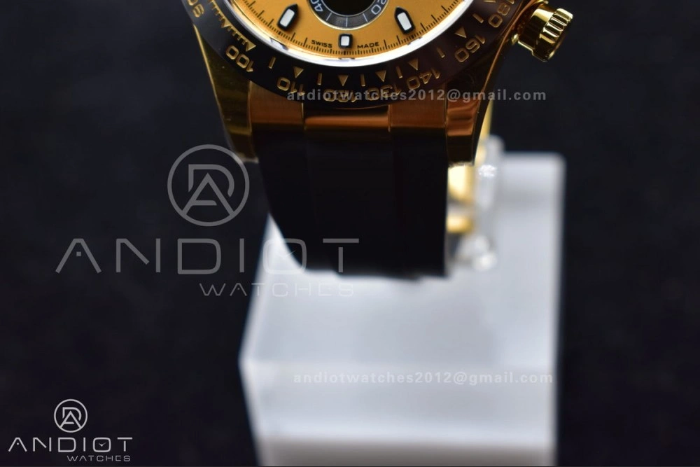 Daytona 116518 BTF 1:1 Best Edition YG Black Dial on Oysterflex Rubber Strap SA Compact 766