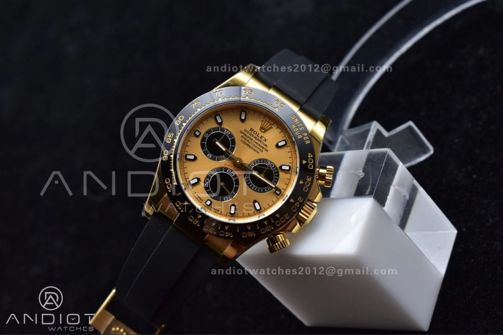 Daytona 116518 BTF 1:1 Best Edition YG Black Dial on Oysterflex Rubber Strap SA Compact 766