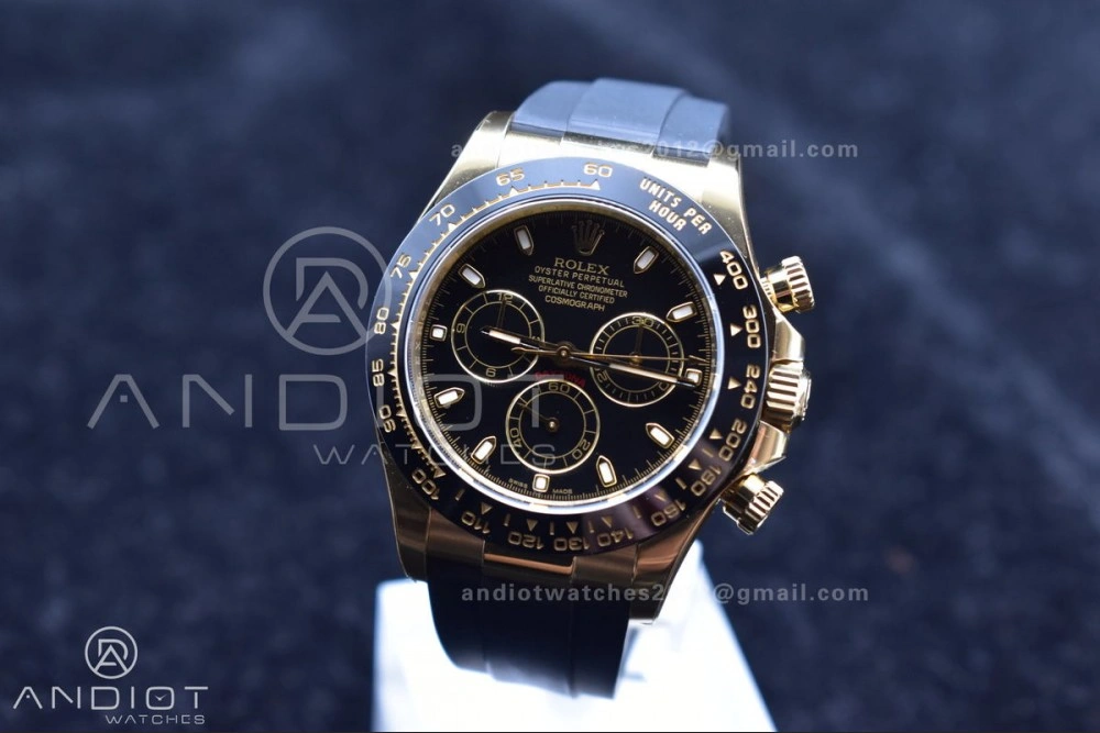 Breathable Daytona 116518 Clean 1:1 Best Edition Black Dial on Oysterflex Rubber Strap SA 759