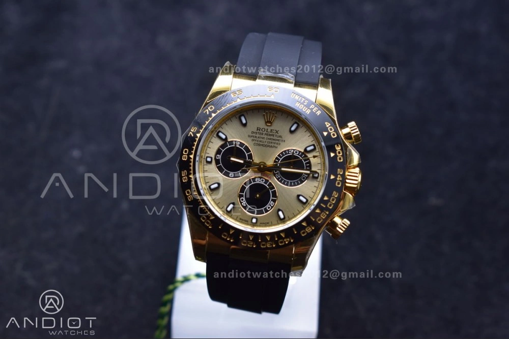 WeatherProof Daytona 116518 LN ZF 1:1 Best Edition YG Black Dial on Oyster-flex Strap SH4130 (Gain Weight) 770