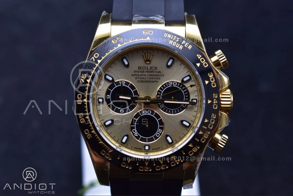 WeatherProof Daytona 116518 LN ZF 1:1 Best Edition YG Black Dial on Oyster-flex Strap SH4130 (Gain Weight) 770
