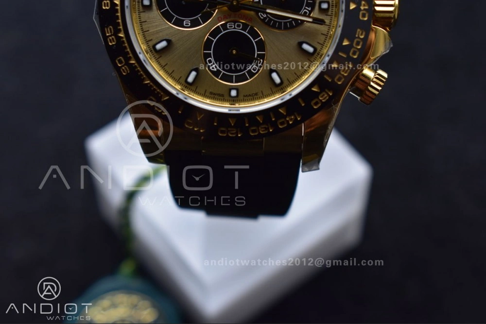 WeatherProof Daytona 116518 LN ZF 1:1 Best Edition YG Black Dial on Oyster-flex Strap SH4130 (Gain Weight) 770