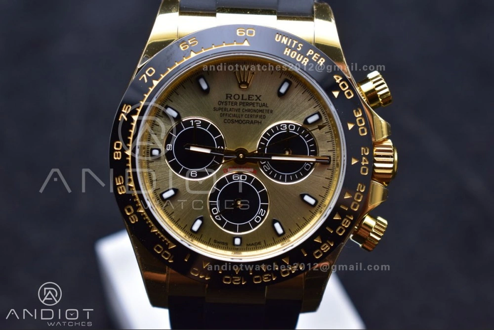 Stretchable Daytona 116518 VSF 1:1 Best Edition 904L Steel YG Dial on Oyster flex Strap DD 765