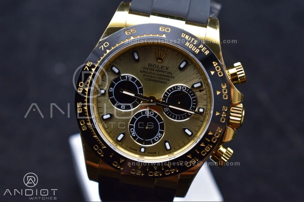 Stretchable Daytona 116518 VSF 1:1 Best Edition 904L Steel YG Dial on Oyster flex Strap DD 765