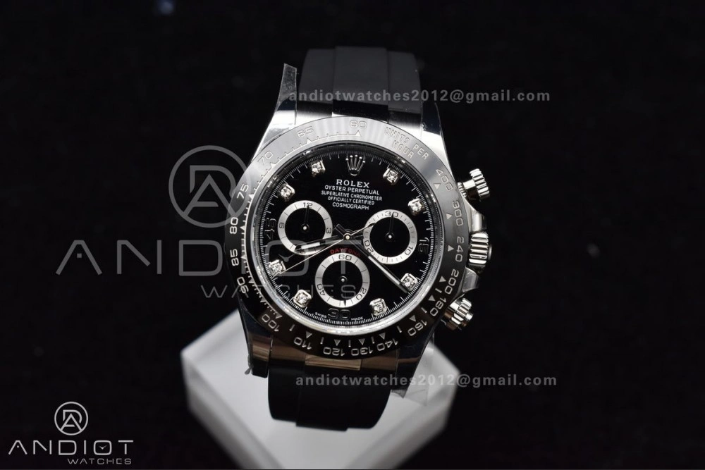 Daytona 116519 BTF 1:1 Best Edition Black Diamonds Dial on Oysterflex Rubber Strap SA Contemporary 768