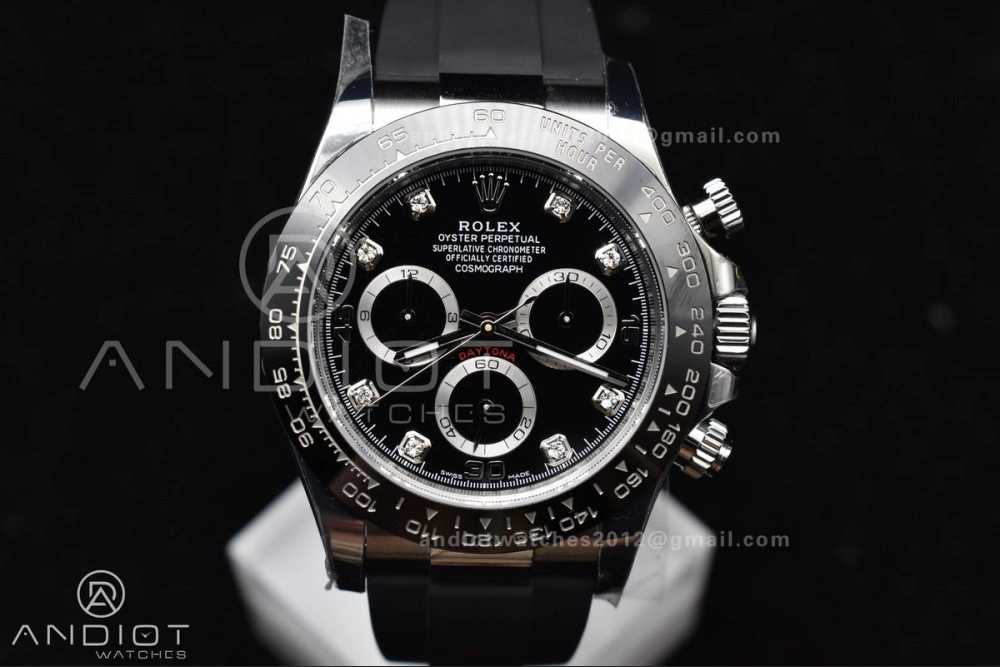 Daytona 116519 BTF 1:1 Best Edition Black Diamonds Dial on Oysterflex Rubber Strap SA Contemporary 768