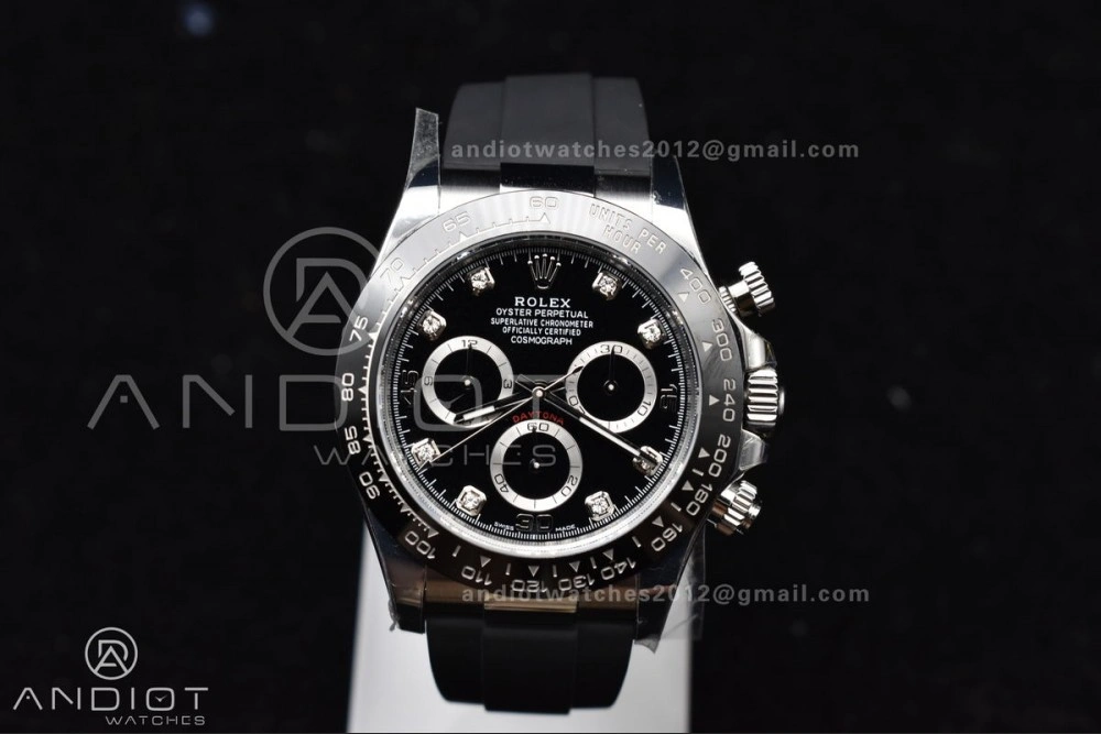 Daytona 116519 BTF 1:1 Best Edition Black Diamonds Dial on Oysterflex Rubber Strap SA Contemporary 768