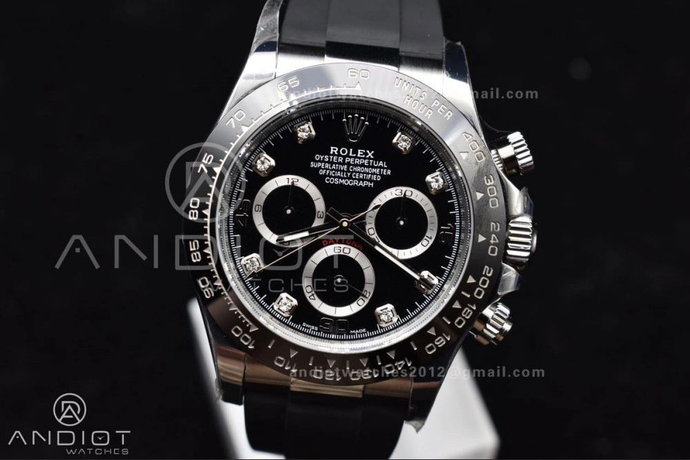 Daytona 116519 BTF 1:1 Best Edition Black Diamonds Dial on Oysterflex Rubber Strap SA Contemporary 768