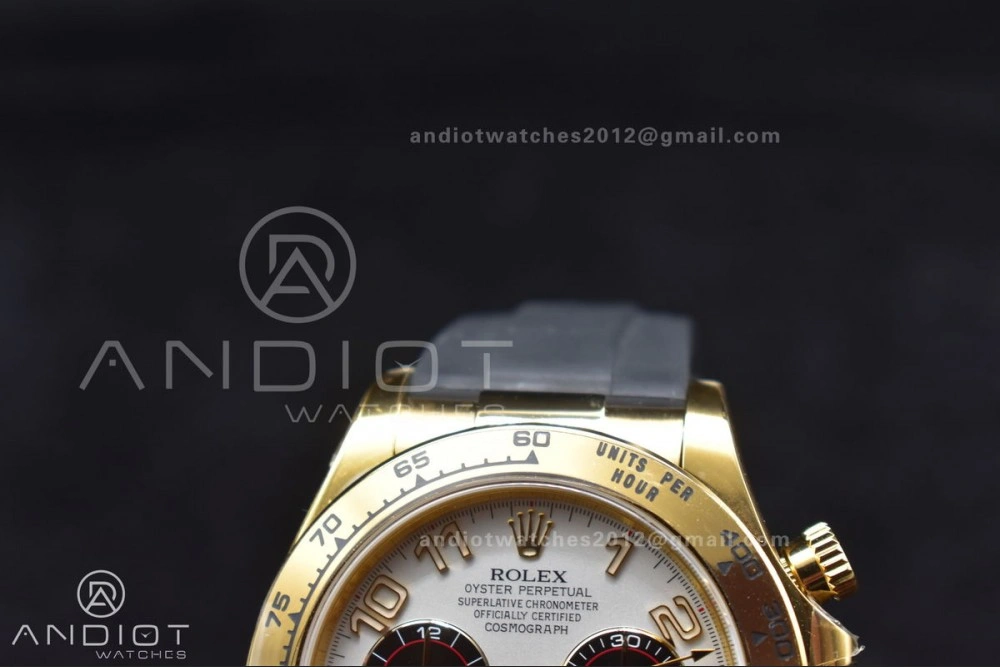 Stylish Daytona 116519 Clean 1:1 Best Edition 904L SS Case Gold Black Dial On Rubber Strap SA4130 V 419