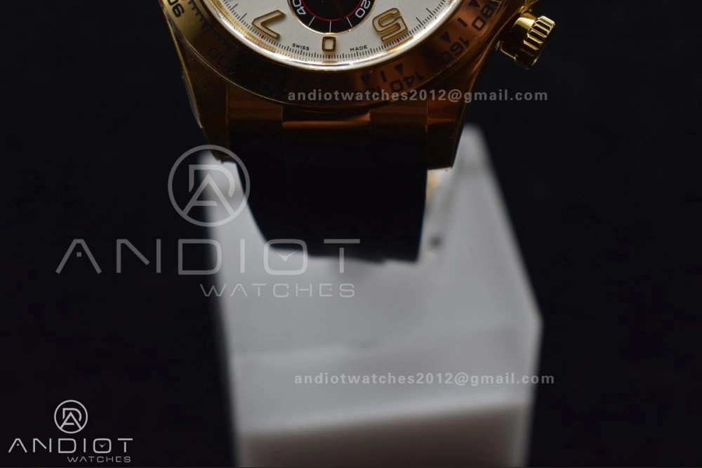 Stylish Daytona 116519 Clean 1:1 Best Edition 904L SS Case Gold Black Dial On Rubber Strap SA4130 V 419