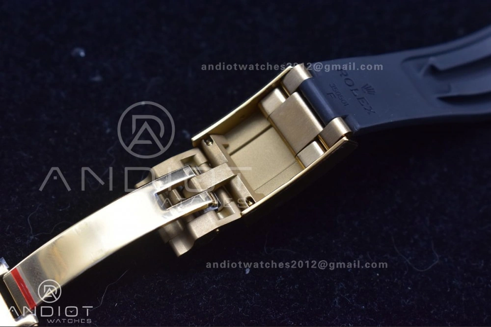 Stylish Daytona 116519 Clean 1:1 Best Edition 904L SS Case Gold Black Dial On Rubber Strap SA4130 V 419