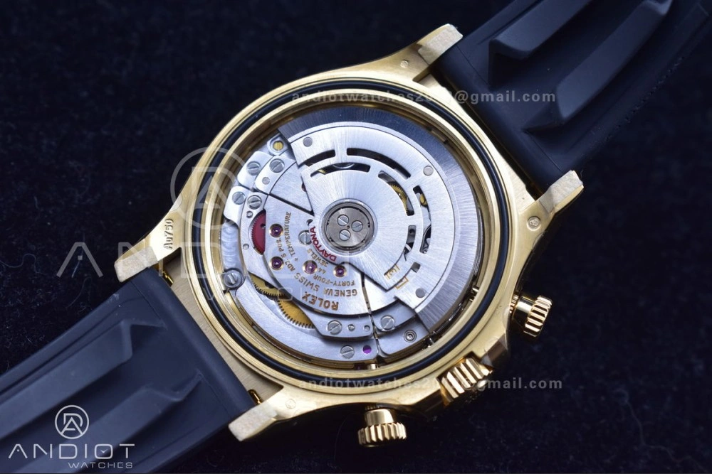 Stylish Daytona 116519 Clean 1:1 Best Edition 904L SS Case Gold Black Dial On Rubber Strap SA4130 V 419
