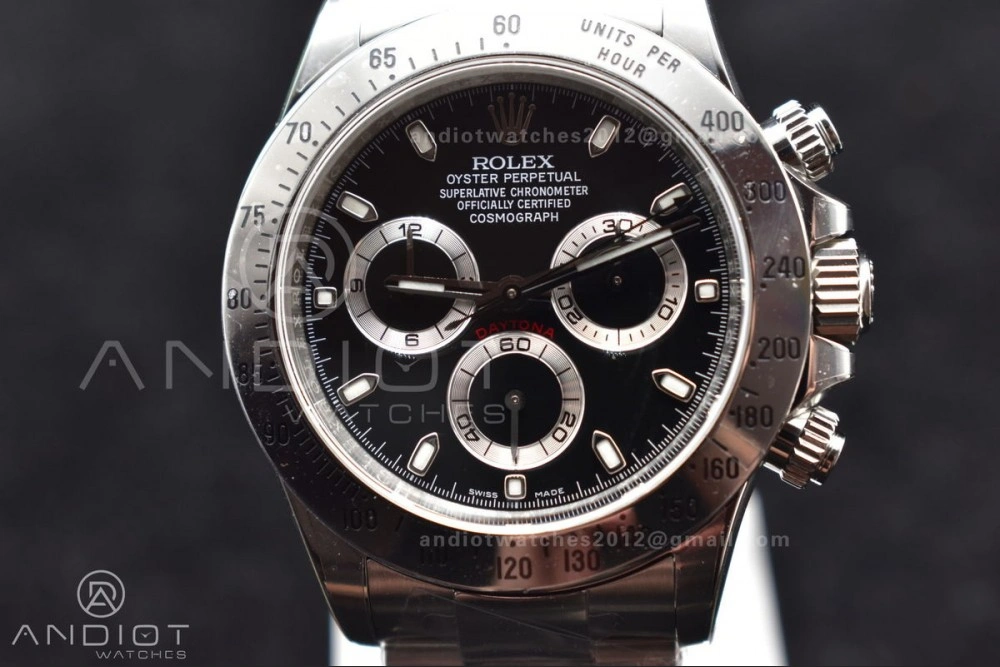 Daytona 116520 Clean 1:1 Best Edition 904L SS Case and Bracelet Black Dial SA4130 V SmoothTexture 773