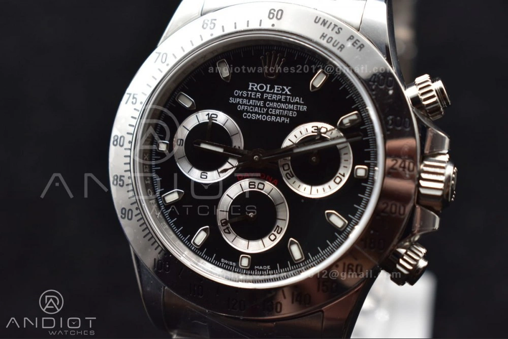 Daytona 116520 Clean 1:1 Best Edition 904L SS Case and Bracelet Black Dial SA4130 V SmoothTexture 773