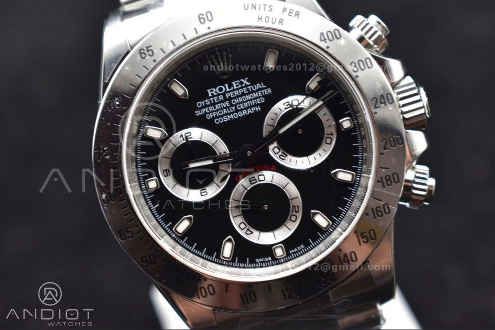 Daytona 116520 Clean 1:1 Best Edition 904L SS Case and Bracelet Black Dial SA4130 V SmoothTexture 773