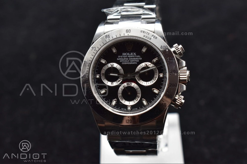 Daytona 116520 Clean 1:1 Best Edition 904L SS Case and Bracelet Black Dial SA4130 V SmoothTexture 773