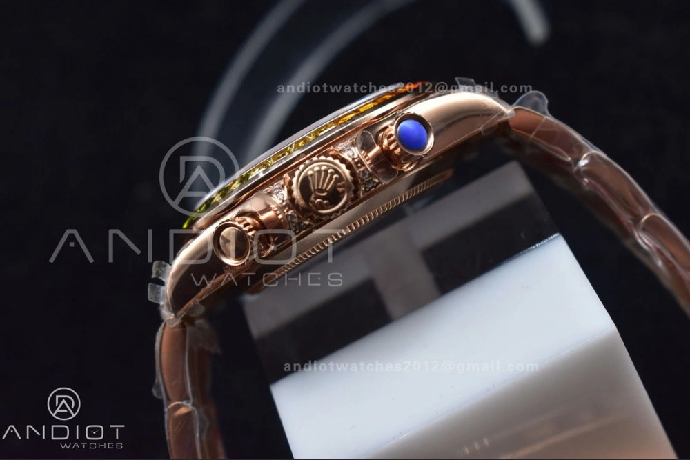 Daytona 116595RBOW RG Rainbow Crystal TWF Best Edition Black Dial on YG Bracelet A Classic 428