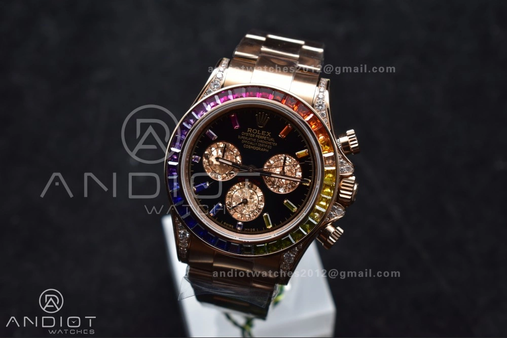 Durable Daytona 116595RBOW Rainbow ZF 1:1 Best Edition Black Diamonds Dial on RG Bracelet SH 776