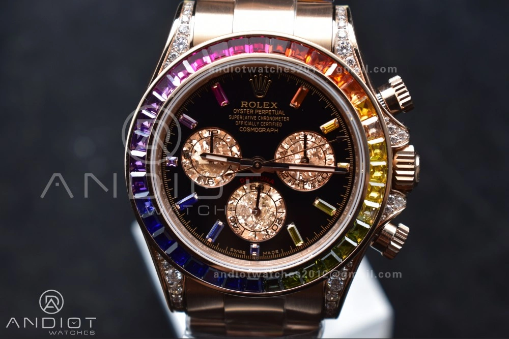 Durable Daytona 116595RBOW Rainbow ZF 1:1 Best Edition Black Diamonds Dial on RG Bracelet SH 776